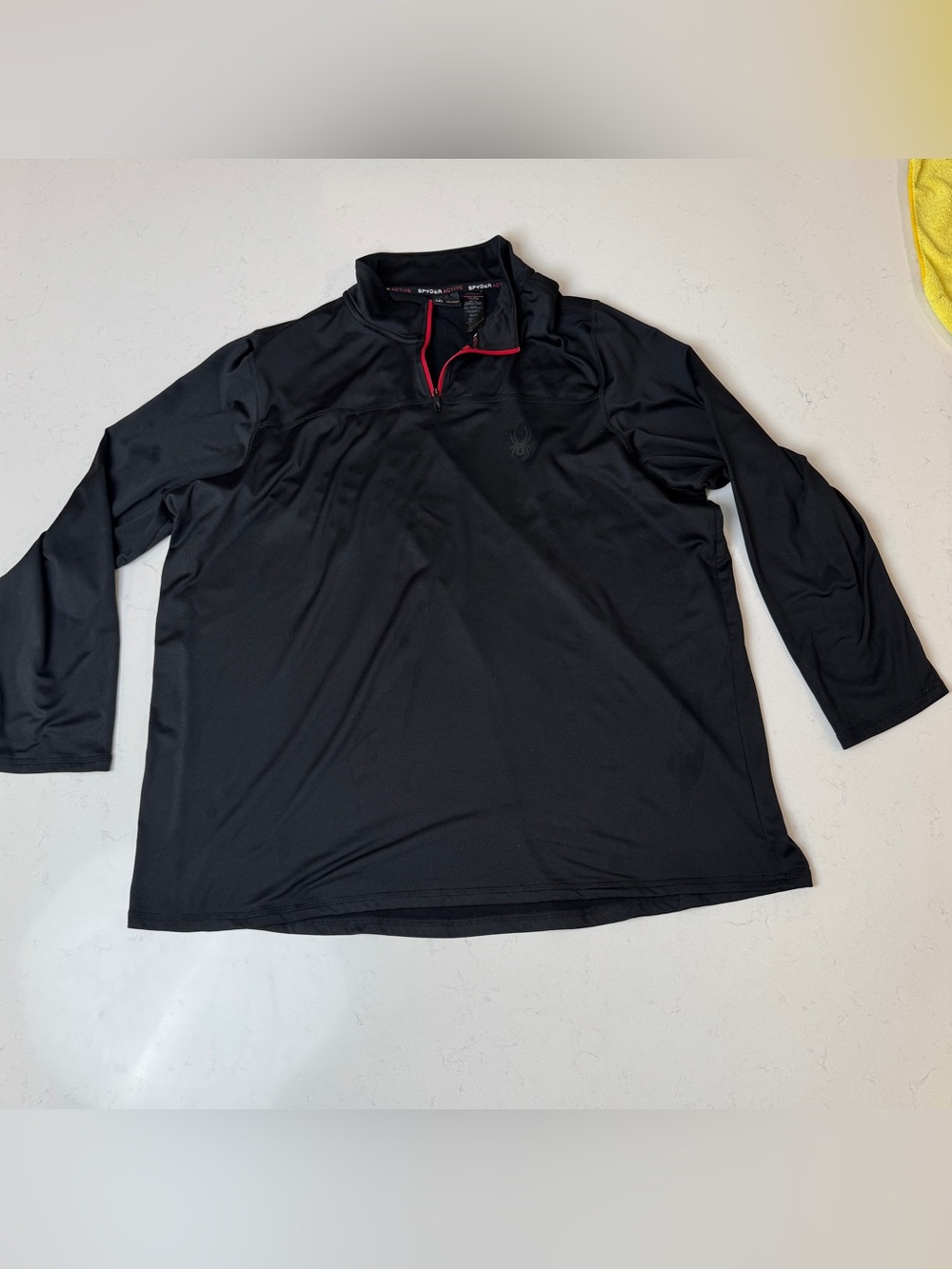 Spyder Men’s Black Lightweight Quarter-Zip with Red Trim